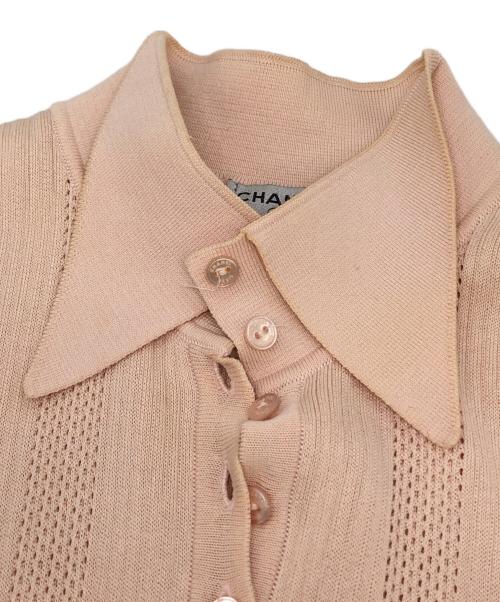 CHANEL（シャネル）CHANEL (シャネル) フレンチスリーブニットワンピース ピンク サイズ:38の古着・服飾アイテム