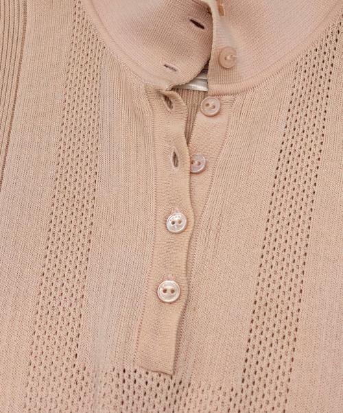 CHANEL（シャネル）CHANEL (シャネル) フレンチスリーブニットワンピース ピンク サイズ:38の古着・服飾アイテム