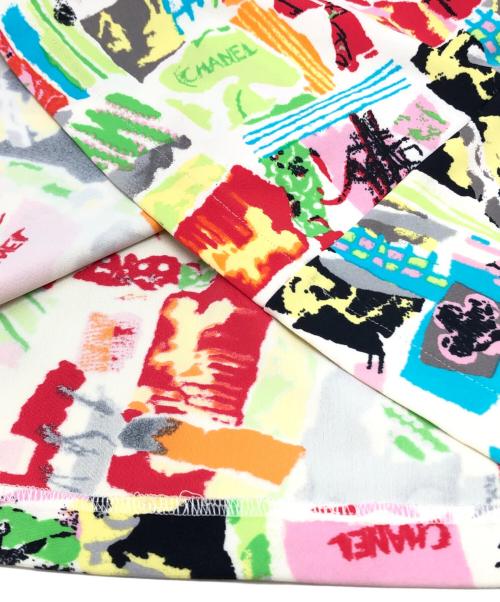 CHANEL（シャネル）CHANEL (シャネル) マイヨ ココマークボタン 総柄ノースリーブワンピース マルチカラー サイズ:38の古着・服飾アイテム