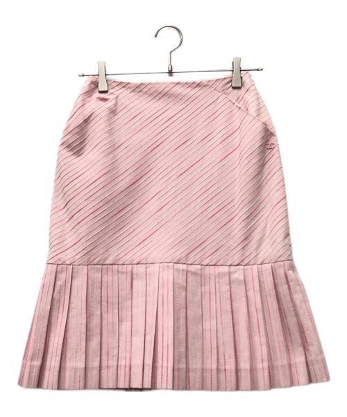 CHANEL（シャネル）CHANEL (シャネル) ココマークプリーツスカート ピンク サイズ:38の古着・服飾アイテム