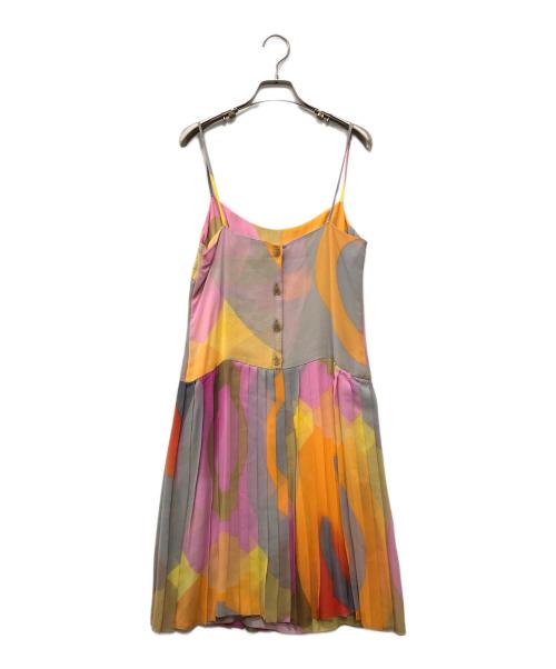 CHANEL（シャネル）CHANEL (シャネル) 総柄シルクキャミソールワンピース マルチカラー サイズ:38の古着・服飾アイテム