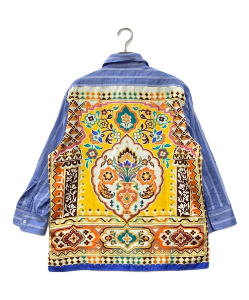 ETRO（エトロ）ETRO (エトロ) バック切替ストライプシャツ ブルー サイズ:38の古着・服飾アイテム