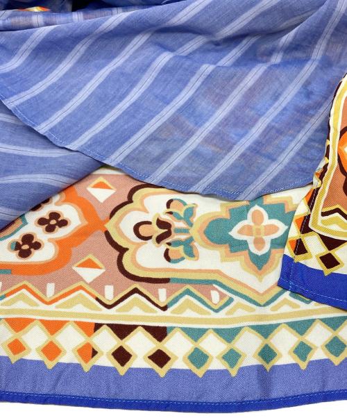 ETRO（エトロ）ETRO (エトロ) バック切替ストライプシャツ ブルー サイズ:38の古着・服飾アイテム
