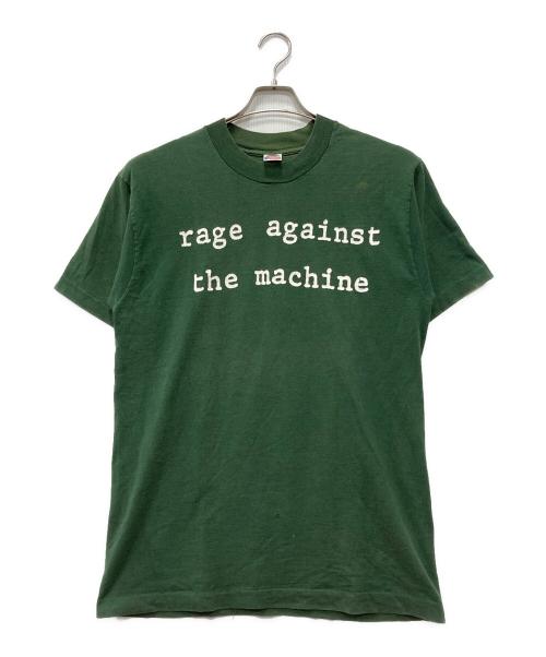 90'S RAGE AGAINST THE MACHINE（90年代古着）90'S RAGE AGAINST THE MACHINE (90年代古着) 火炎瓶 バンドTシャツ グリーン サイズ:Lの古着・服飾アイテム