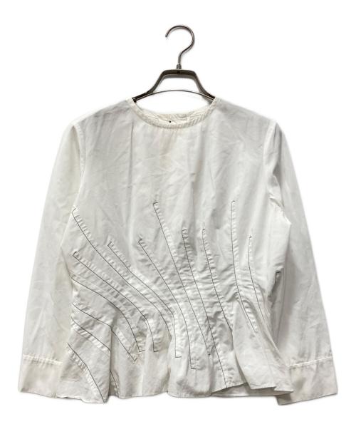 MARNI（マルニ）MARNI (マルニ) ステッチデザイン ブラウス ホワイト サイズ:38の古着・服飾アイテム