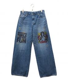 Hysteric Glamour（ヒステリックグラマー）の古着「WOMAN BANANA ワイドデニムパンツ」｜インディゴ