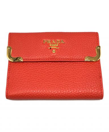 中古・古着通販】PRADA (プラダ) 2つ折り財布 オレンジ サイズ:下記