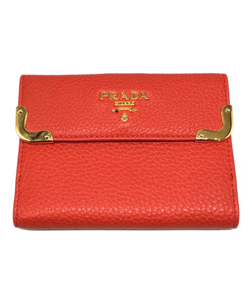 PRADA（プラダ）PRADA (プラダ) 2つ折り財布 オレンジ サイズ:下記参照の古着・服飾アイテム