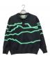 XANDER ZHOU（ザンダーゾウ）の古着「ポロカラーニット」｜ブラック×グリーン