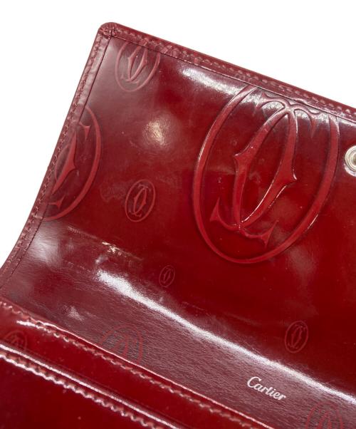 Cartier（カルティエ）Cartier (カルティエ) ハッピーバースデー フラップロングウォレット レッド サイズ:下記参照の古着・服飾アイテム