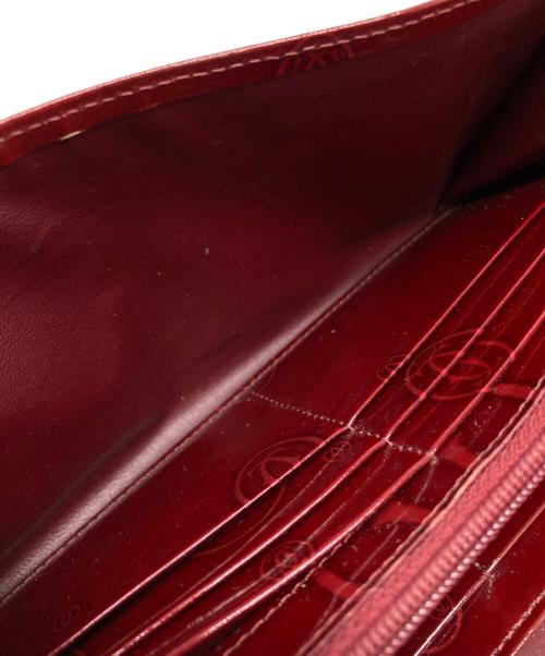 Cartier（カルティエ）Cartier (カルティエ) ハッピーバースデー フラップロングウォレット レッド サイズ:下記参照の古着・服飾アイテム