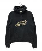 Saint Laurent Parisサンローランパリ）の古着「ロゴプリントプルオーバーパーカー」｜ブラック