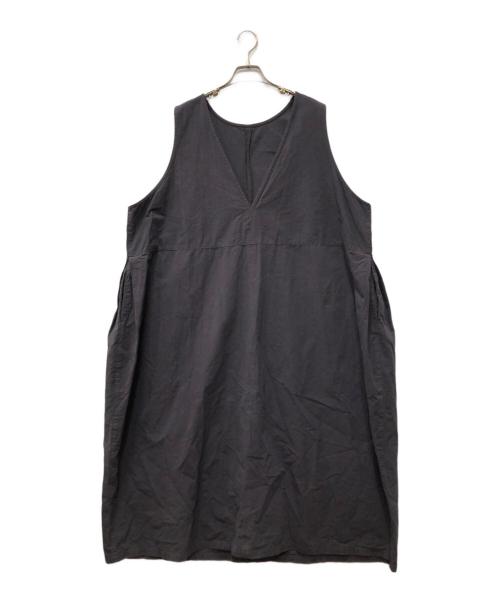 nest Robe（ネストローブ）nest Robe (ネストローブ) 超撥水バックVネックノースリーブワンピース グレー サイズ:Fの古着・服飾アイテム