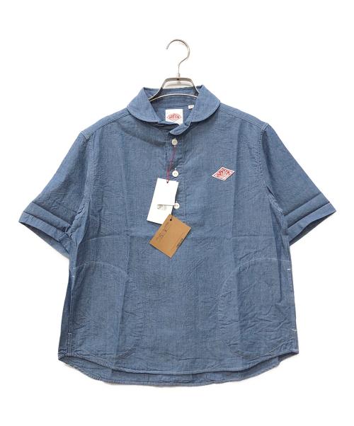 DANTON（ダントン）DANTON (ダントン) ラウンドカラープルオーバーシャツ ブルー サイズ:34 未使用品の古着・服飾アイテム