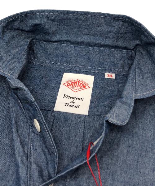 DANTON（ダントン）DANTON (ダントン) ラウンドカラープルオーバーシャツ ブルー サイズ:34 未使用品の古着・服飾アイテム