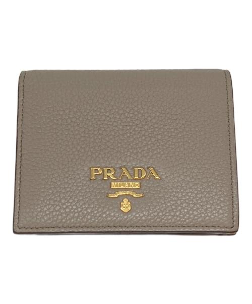 PRADA（プラダ）PRADA (プラダ) 2つ折り財布 グレー×ピンク サイズ:下記参照の古着・服飾アイテム