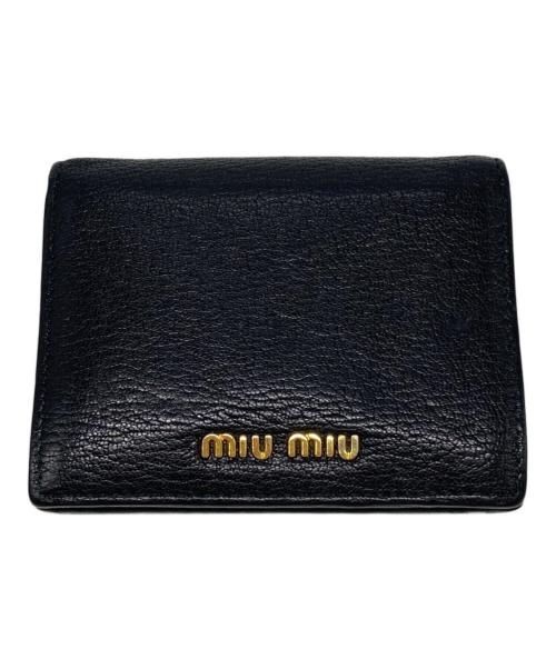 MIU MIU（ミュウミュウ）MIU MIU (ミュウミュウ) 2つ折り財布 ブラック サイズ:下記参照の古着・服飾アイテム