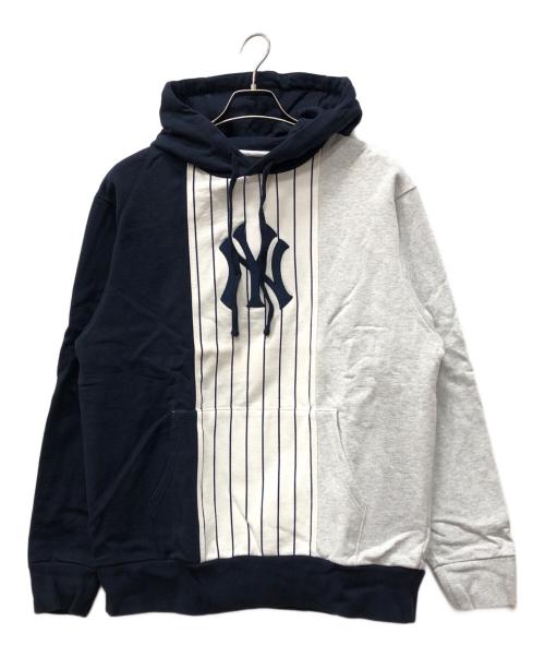KITH（キス）KITH (キス) MLB (エムエルビー) ヤンキース プルオーバーパーカー ネイビー×グレー サイズ:Mの古着・服飾アイテム