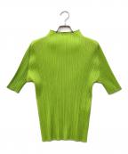 PLEATS PLEASEプリーツプリーズ）の古着「プリーツカットソー」｜黄緑