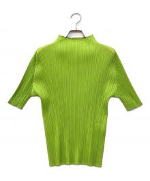 PLEATS PLEASE（プリーツプリーズ）の古着「プリーツカットソー」｜黄緑
