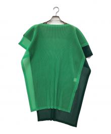 PLEATS PLEASE（プリーツプリーズ）の古着「プリーツチュニック」｜グリーン