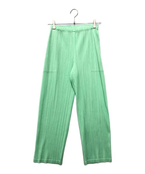 PLEATS PLEASE（プリーツプリーズ）PLEATS PLEASE (プリーツプリーズ) プリーツパンツ 黄緑 サイズ:3の古着・服飾アイテム