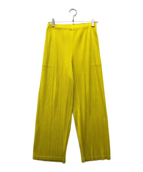 PLEATS PLEASE（プリーツプリーズ）PLEATS PLEASE (プリーツプリーズ) プリーツパンツ イエロー サイズ:4の古着・服飾アイテム