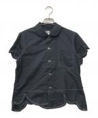 BLACK COMME des GARCONSブラックコムデギャルソン）の古着「半袖ラウンドカラーシャツ」｜ブラック