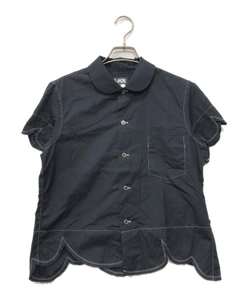 BLACK COMME des GARCONS（ブラックコムデギャルソン）BLACK COMME des GARCONS (ブラックコムデギャルソン) 半袖ラウンドカラーシャツ ブラック サイズ:Sの古着・服飾アイテム