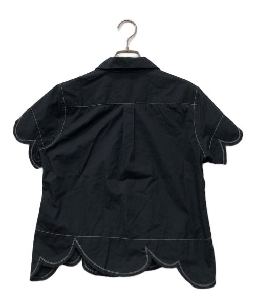 BLACK COMME des GARCONS（ブラックコムデギャルソン）BLACK COMME des GARCONS (ブラックコムデギャルソン) 半袖ラウンドカラーシャツ ブラック サイズ:Sの古着・服飾アイテム
