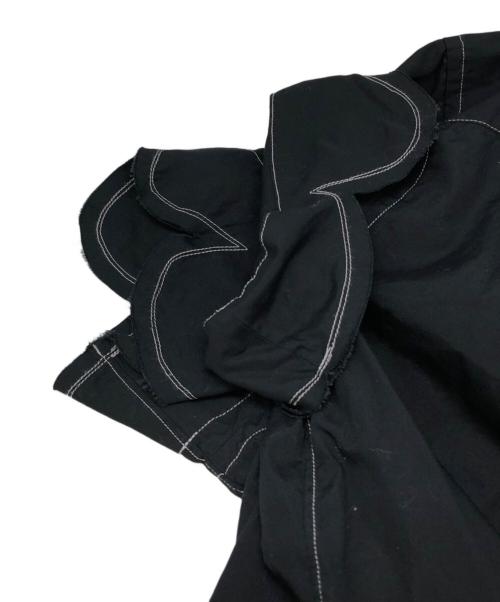 BLACK COMME des GARCONS（ブラックコムデギャルソン）BLACK COMME des GARCONS (ブラックコムデギャルソン) 半袖ラウンドカラーシャツ ブラック サイズ:Sの古着・服飾アイテム