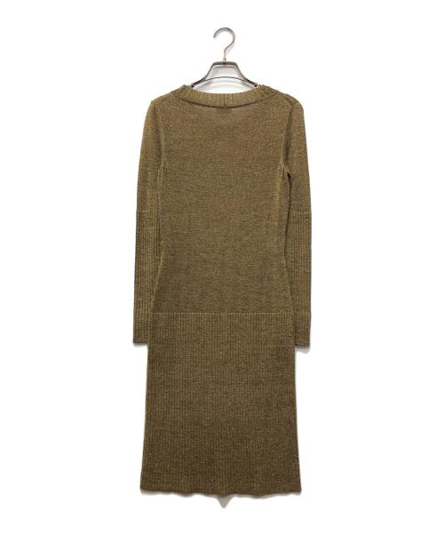 CHANEL（シャネル）CHANEL (シャネル) ココマークラメニットワンピース ゴールド サイズ:34の古着・服飾アイテム