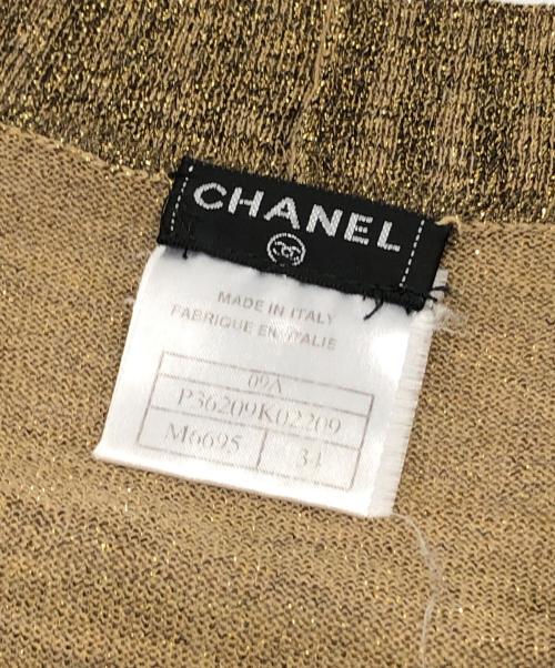 CHANEL（シャネル）CHANEL (シャネル) ココマークラメニットワンピース ゴールド サイズ:34の古着・服飾アイテム