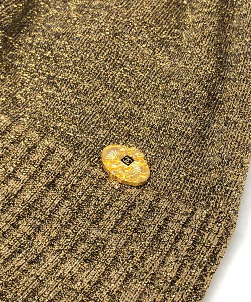 CHANEL（シャネル）CHANEL (シャネル) ココマークラメニットワンピース ゴールド サイズ:34の古着・服飾アイテム