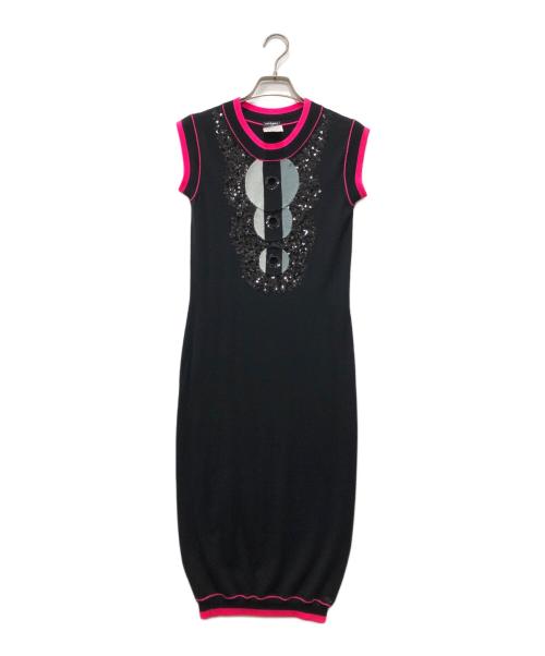 CHANEL（シャネル）CHANEL (シャネル) ココマークカシミヤノースリーブニットワンピース ブラック サイズ:34の古着・服飾アイテム