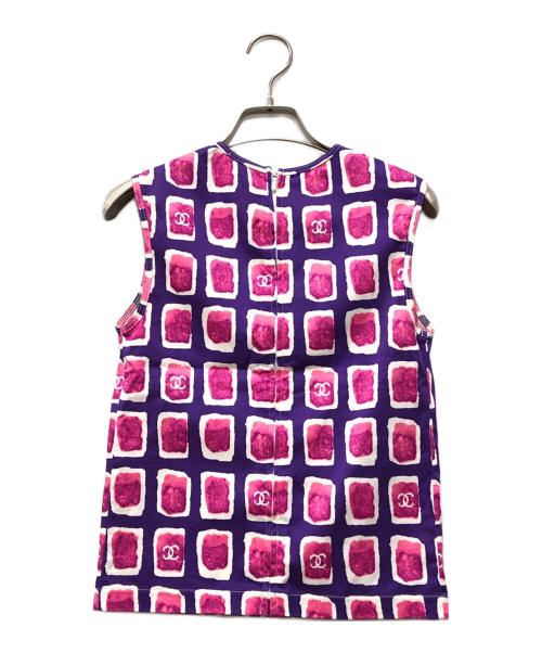 CHANEL（シャネル）CHANEL (シャネル) ココマークノースリーブブラウス パープル サイズ:34の古着・服飾アイテム