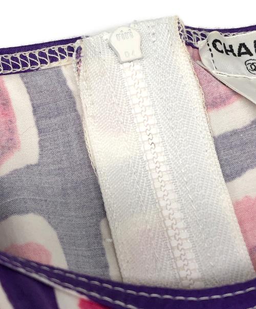CHANEL（シャネル）CHANEL (シャネル) ココマークノースリーブブラウス パープル サイズ:34の古着・服飾アイテム