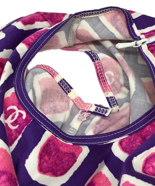 CHANEL（シャネル）CHANEL (シャネル) ココマークノースリーブブラウス パープル サイズ:34の古着・服飾アイテム