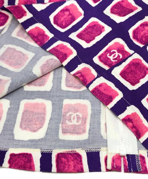 CHANEL（シャネル）CHANEL (シャネル) ココマークノースリーブブラウス パープル サイズ:34の古着・服飾アイテム