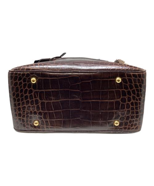J&M DAVIDSON（ジェイ＆エム デヴィッドソン）J&M DAVIDSON (ジェイ＆エム デヴィッドソン) VIVI クロコ型押しボストンバッグ ブラウン サイズ:下記参照の古着・服飾アイテム