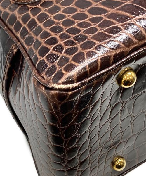 J&M DAVIDSON（ジェイ＆エム デヴィッドソン）J&M DAVIDSON (ジェイ＆エム デヴィッドソン) VIVI クロコ型押しボストンバッグ ブラウン サイズ:下記参照の古着・服飾アイテム
