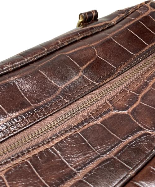 J&M DAVIDSON（ジェイ＆エム デヴィッドソン）J&M DAVIDSON (ジェイ＆エム デヴィッドソン) VIVI クロコ型押しボストンバッグ ブラウン サイズ:下記参照の古着・服飾アイテム