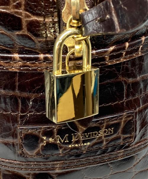 J&M DAVIDSON（ジェイ＆エム デヴィッドソン）J&M DAVIDSON (ジェイ＆エム デヴィッドソン) VIVI クロコ型押しボストンバッグ ブラウン サイズ:下記参照の古着・服飾アイテム