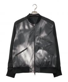 ARMANI EXCHANGE（アルマーニ エクスチェンジ）の古着「リバーシブル ジップアップポリエステルジャケット」｜ブラック