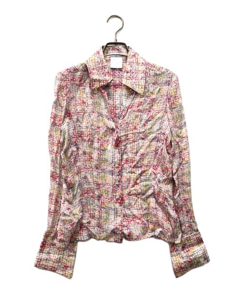 CHANEL（シャネル）CHANEL (シャネル) 総柄シルクシャツ ピンク サイズ:34の古着・服飾アイテム