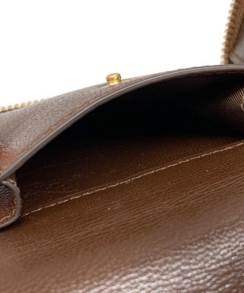 TORY BURCH（トリーバーチ）TORY BURCH (トリーバーチ) Ｔモノグラム ラウンドジップコンパクトウォレット ブラウン サイズ:下記参照の古着・服飾アイテム