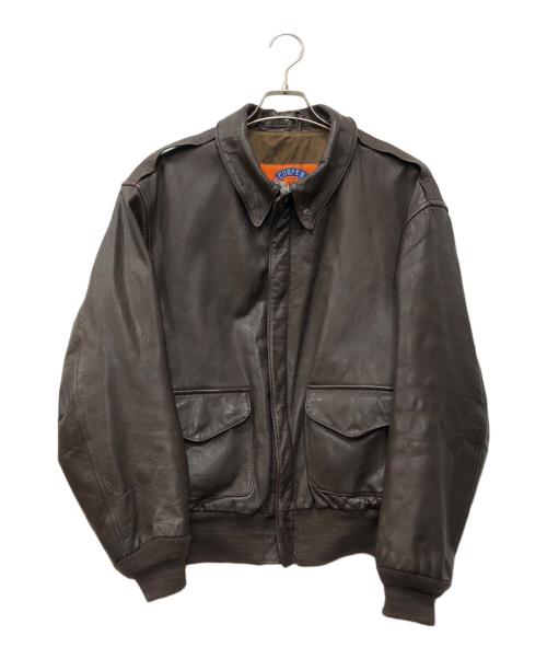 cooper（クーパー）COOPER (クーパー) A-2レザーフライトジャケット ブラウン サイズ:46Rの古着・服飾アイテム