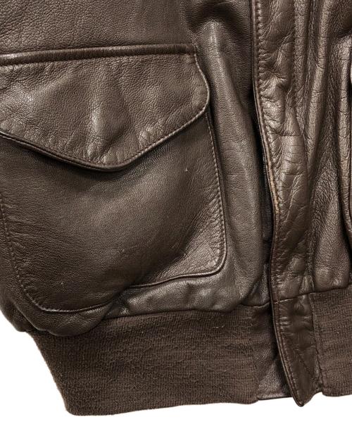 cooper（クーパー）COOPER (クーパー) A-2レザーフライトジャケット ブラウン サイズ:46Rの古着・服飾アイテム