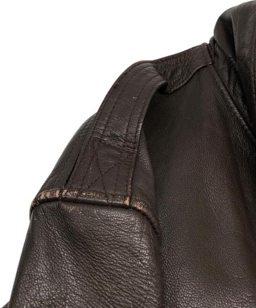 cooper（クーパー）COOPER (クーパー) A-2レザーフライトジャケット ブラウン サイズ:46Rの古着・服飾アイテム