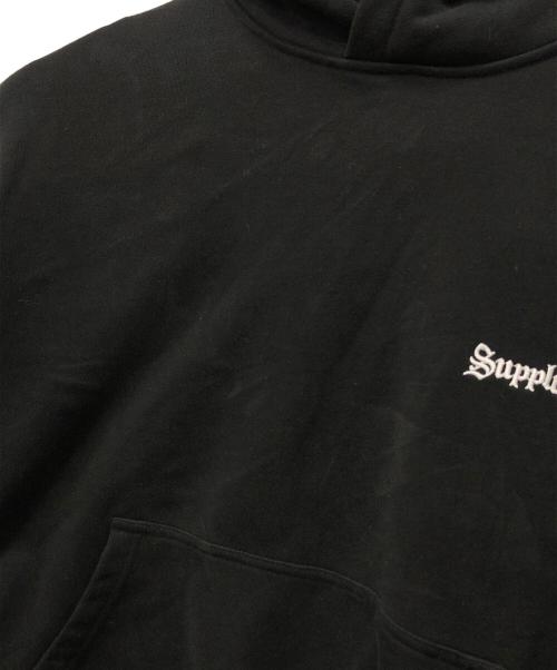 SUPPLIER（サプライヤー）SUPPLIER (サプライヤー) ラインストーンプルオーバーパーカー ブラック サイズ:Lの古着・服飾アイテム